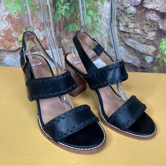 MADEWELL Black Leather The Angie Buckle Sandals, 8 - Picture 6 of 13